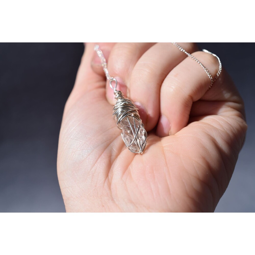 Sterling Silver Raw Diamond Necklace, Rough Diamond Necklace, Uncut Diamond Neck